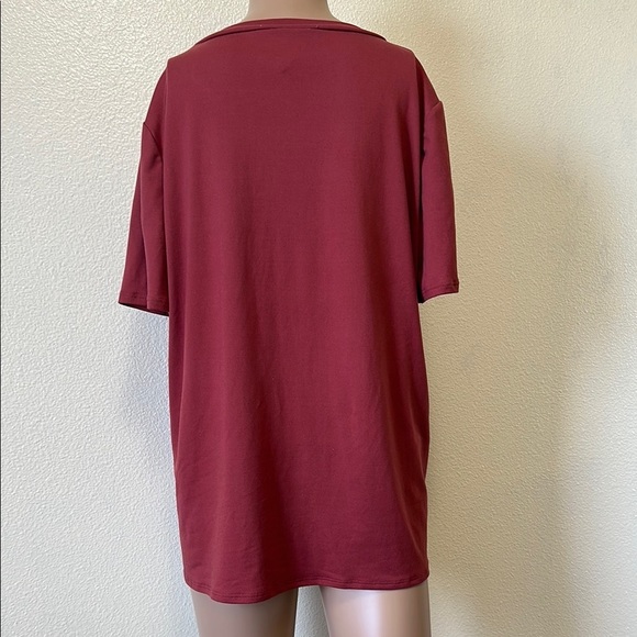 Relaxed Red Short Sleeve Boxy Tee with Matching shorts - Picture 4 of 5